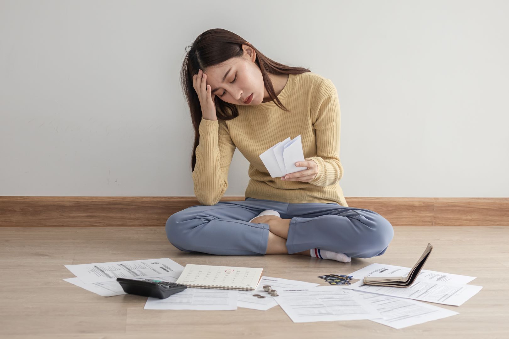 woman tensed - Exempt Bank Accounts In Texas