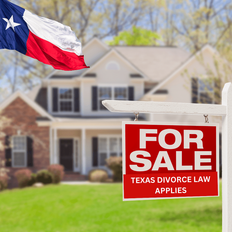 A house with a flag and a sign Description automatically generated