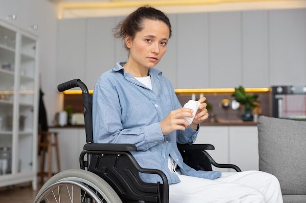 Medium shot woman in wheelchair