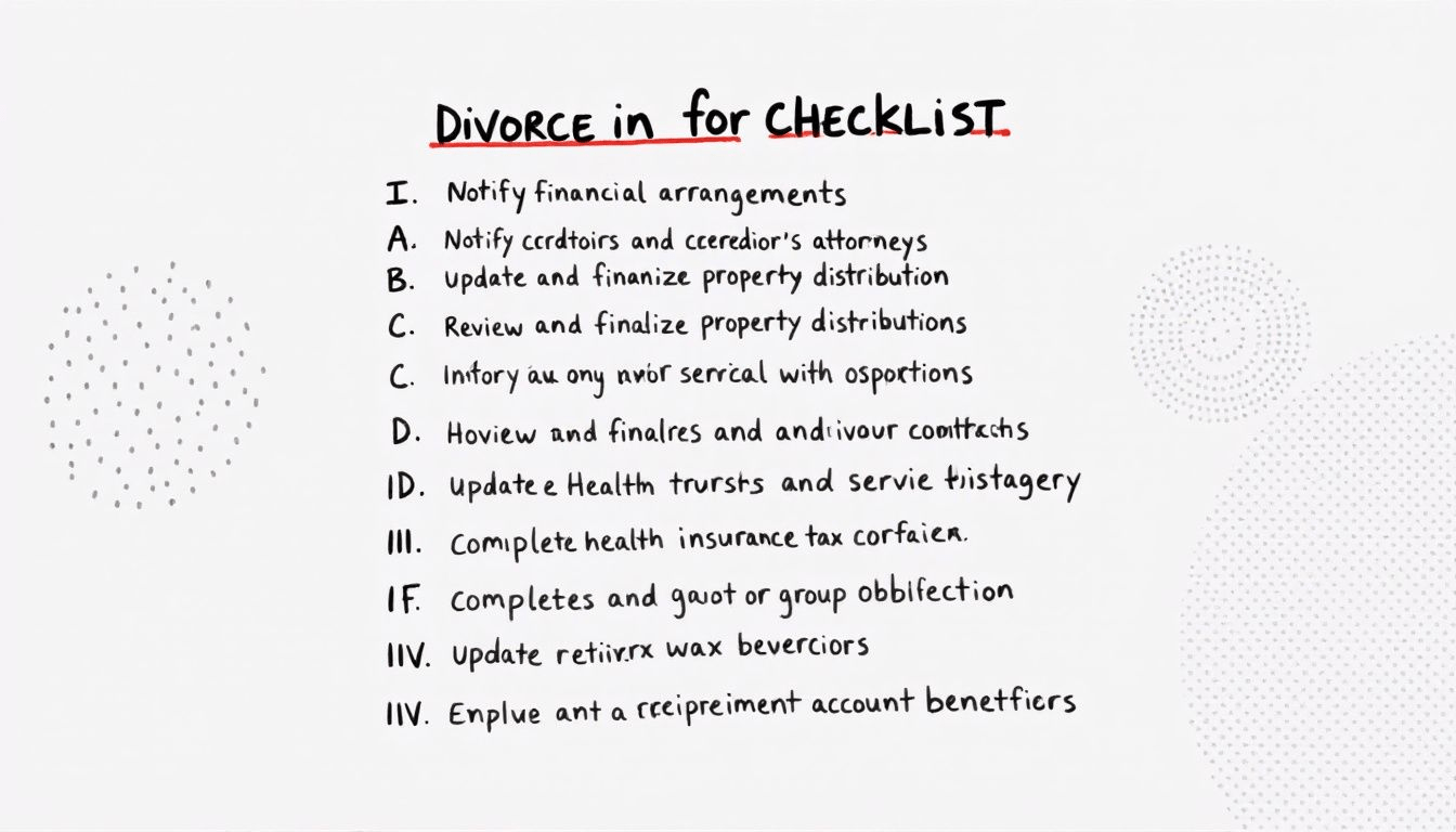 A checklist of post-divorce tasks to be completed after finalization.