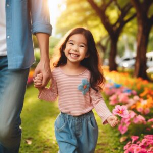 Child holding parent hand