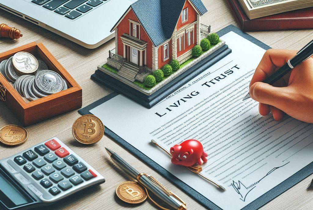 a lawyer signing a living trust document